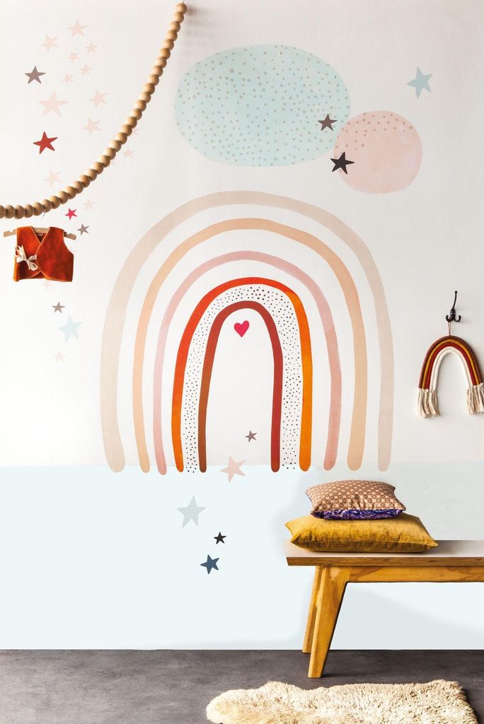 Fototapete 557381 Tapete Kinderzimmer 200 x 280 cm Rasch Onszelf Stories Blau Rot