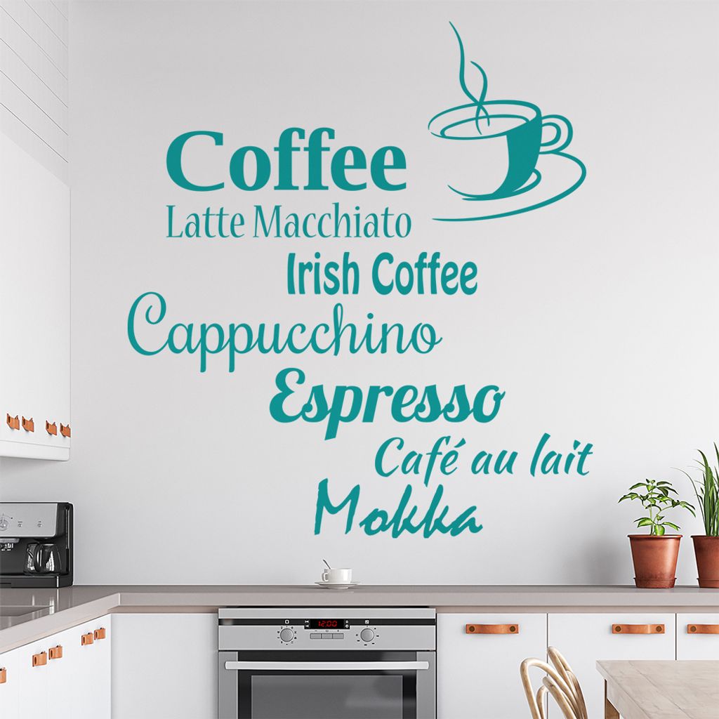Wandtattoo Kaffee Nr. 1 Wandtattoo in 6 Größen - Wandaufkleber Wall Sticker - Dekoration, Küche, Wohnzimmer, Schlafzimmer, Badezimmer