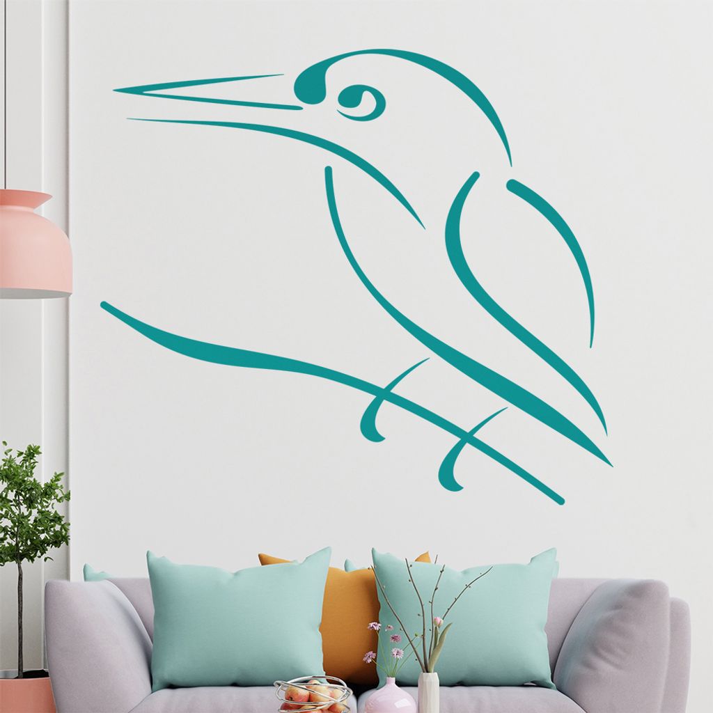 Kleiner Vogel Linien Wandtattoo in 6 Größen - Wandaufkleber Wall Sticker - Dekoration, Küche, Wohnzimmer, Schlafzimmer, Badezimmer