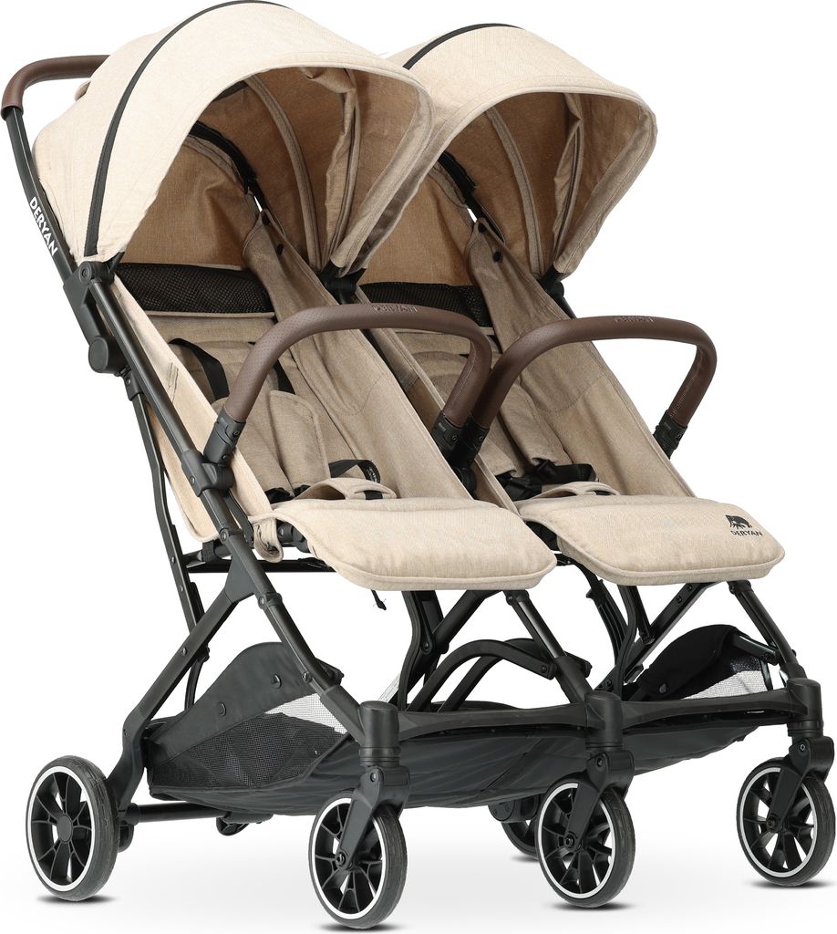 DERYAN Luxe Rolo X2 Podwójny wózek - Duo wózek - Nugat Zdjęcie produktu 
