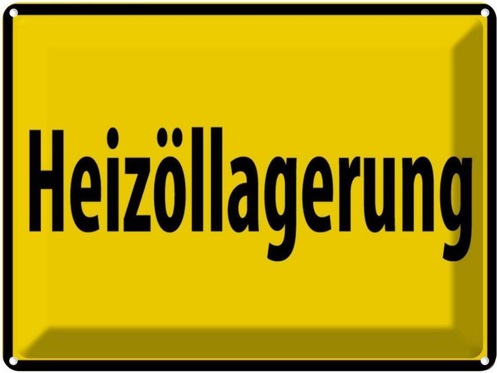 vianmo Blechschild 30x40 cm Heizöllagerung gelbes Warnschild Hinweisschild Sicherheit Vorsicht