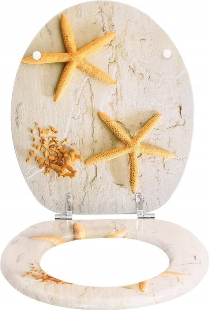 vidaXL Toilettensitz MDF Deckel Seestern Produktbild 