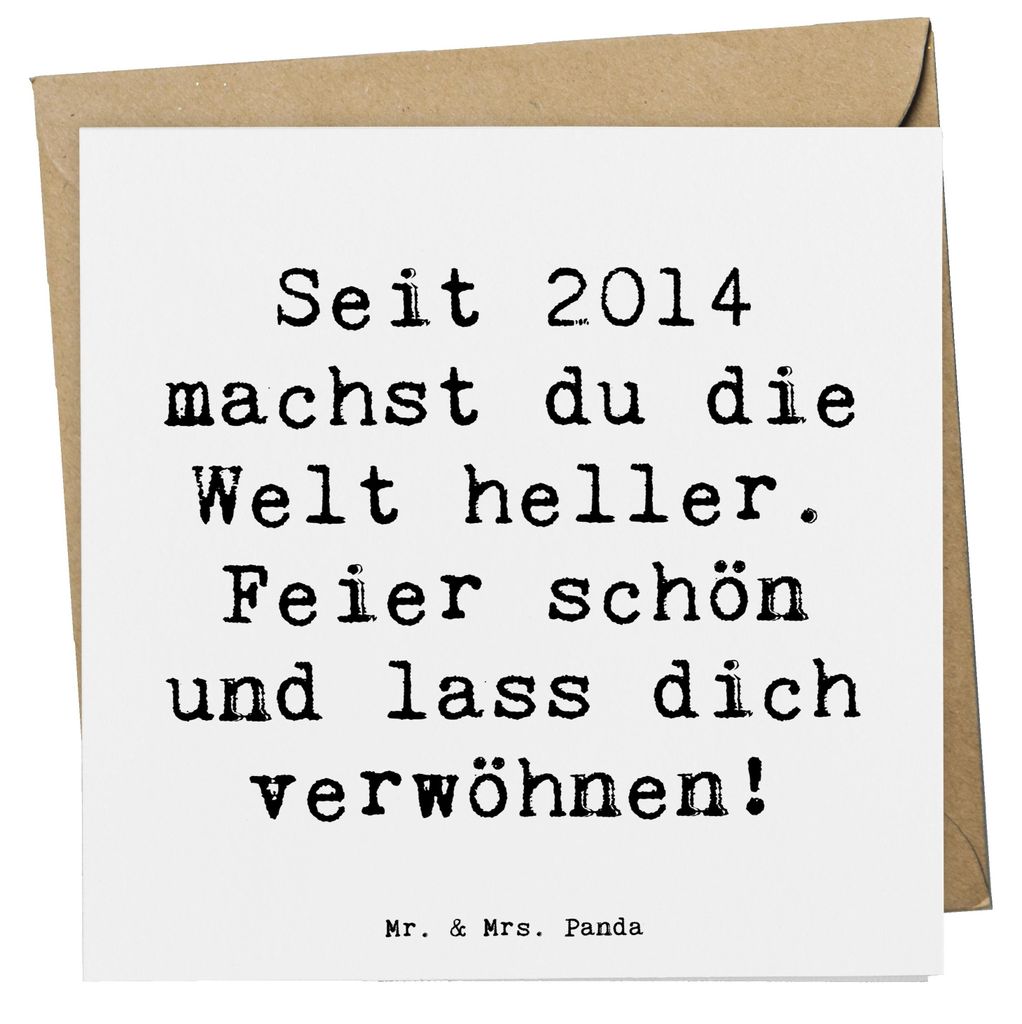 Mr. & Mrs. Panda Klappkarte Spruch 2014 Geburtstag - Weiß - Geschenk, anlasskarte, Herz und Seele, Alter, Glückwunsch, faltkarte, doppelkarte, Gr...