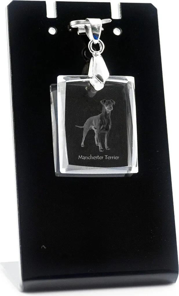 Ciondolo Manchester Terrier in Cristallo | Collana Foto Art-Dog Elegante - 1