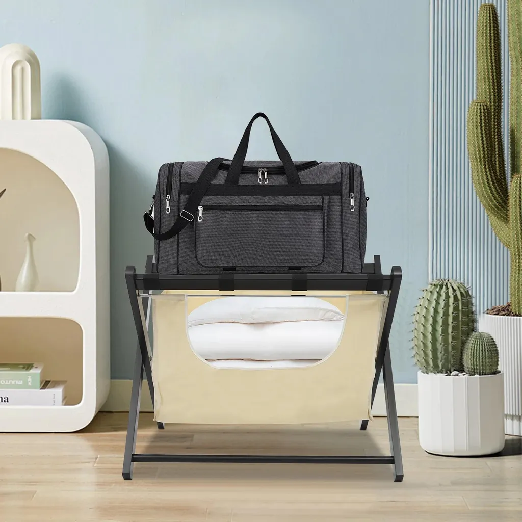Support de valise pliable pour hôtel et chambre d'amis - Modèle compact Buff