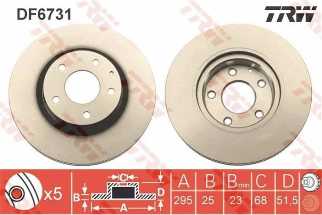 Disques de Frein TRW DF6731 Anti-Vibration pour Mazda 3 et CX-3 DK