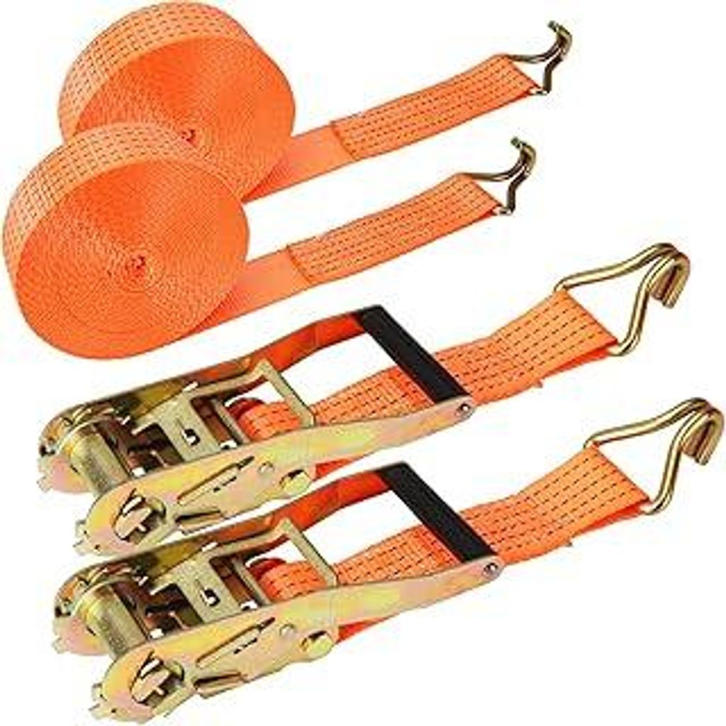 2 Stücke Zurrgurt 5000kg Spanngurte 6m Heavy Duty Einstellbare Spanngurte mit Ratsche und Haken Zurrgurte Orange Motorrad Szurrgurte mit ratsche f...