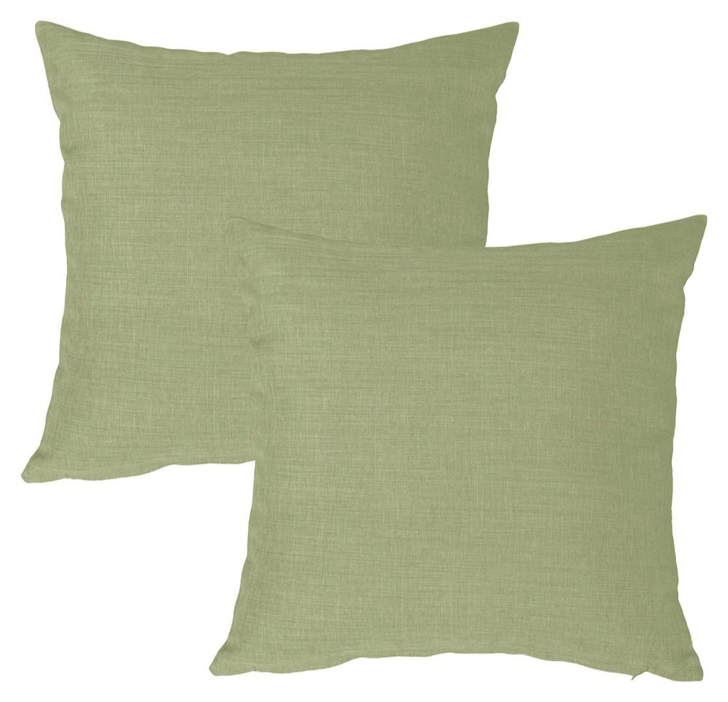 Kissenbezug 2er Set hellgrün 40x40 cm Struktur Leinenoptik Produktbild 
