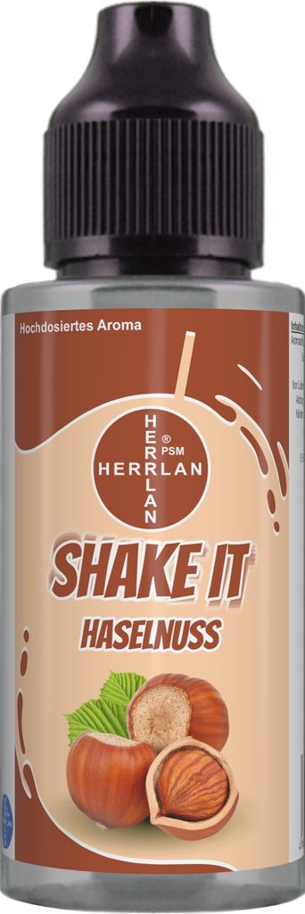 SHAKE IT Haselnuss-Aroma, hochdosiertes Lebensmittelaroma in der praktischen Schüttelflasche I HERRLAN - Qualität