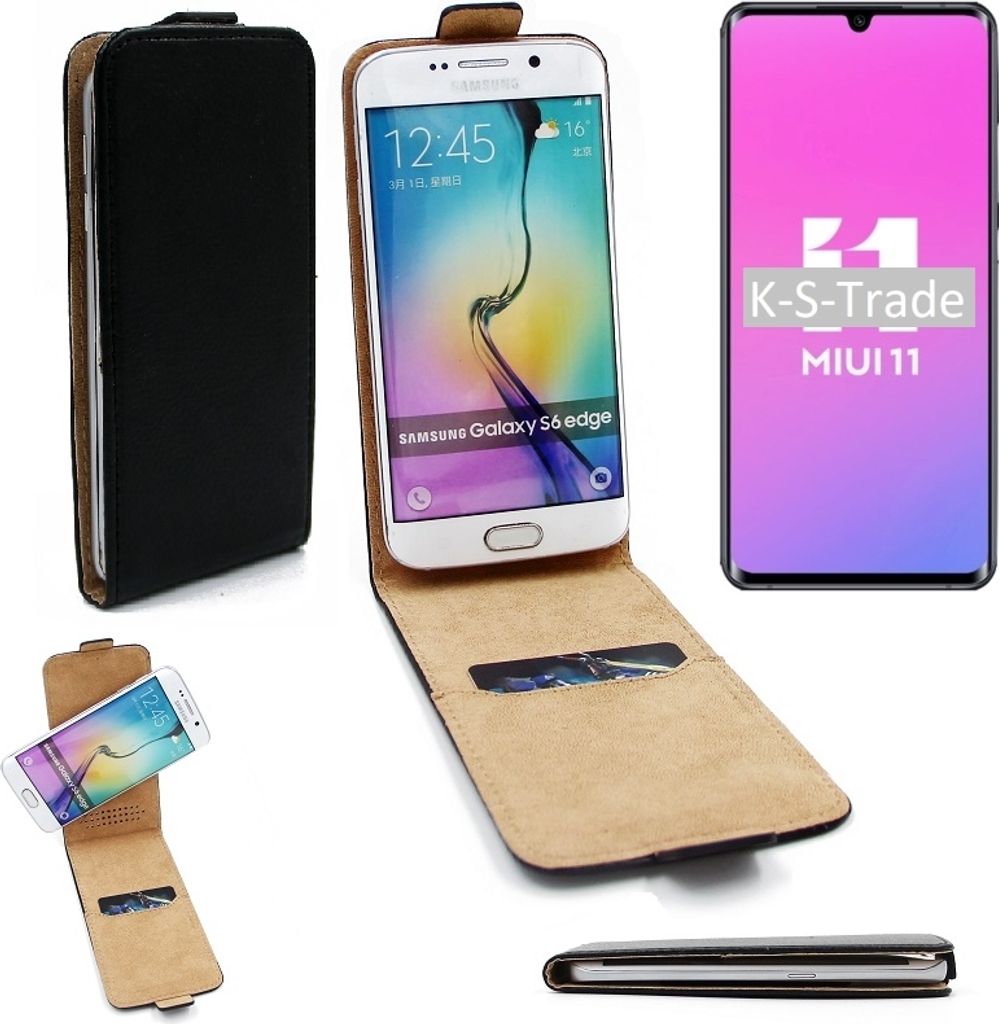 K-S-Trade Schutzhülle Handyhülle kompatibel mit Xiaomi Mi Note 10 Lite Flipstyle 360° Smartphone Tasche, schwarz, Case Flip cover