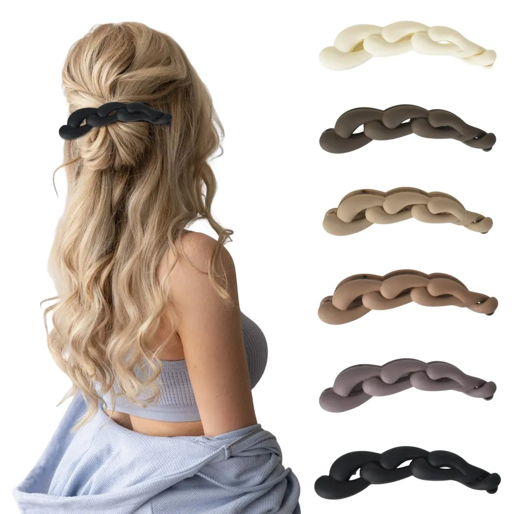 Barrettes banane grandes pour cheveux épais et fins, lot de 3 pièces