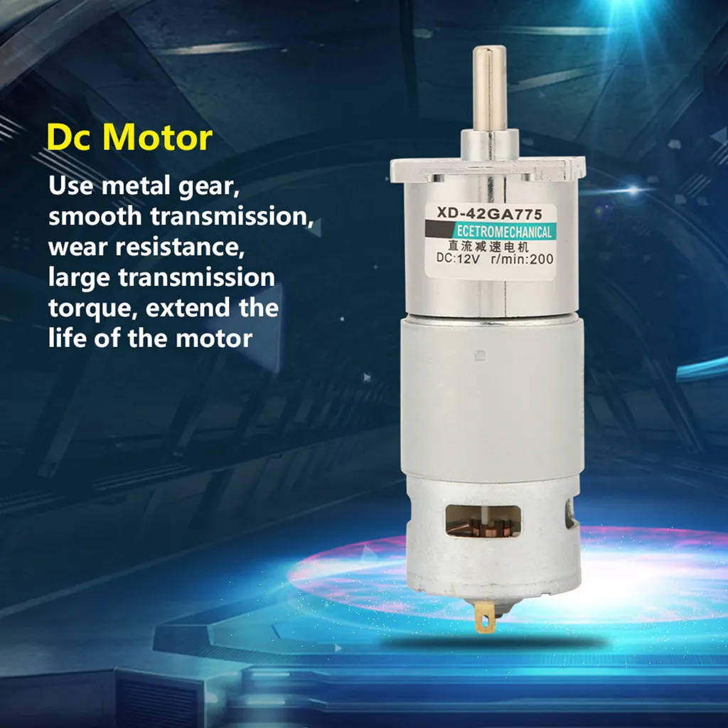 Moteur CC CW CCW réversible à couple élevé avec engrenages métalliques