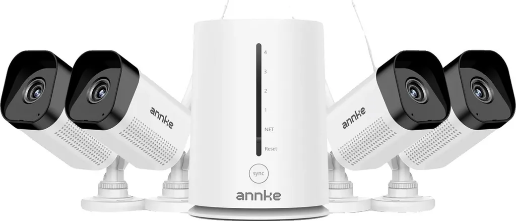 Kit de vidéosurveillance 5 MP avec 4 caméras IP66 pour maison et jardin