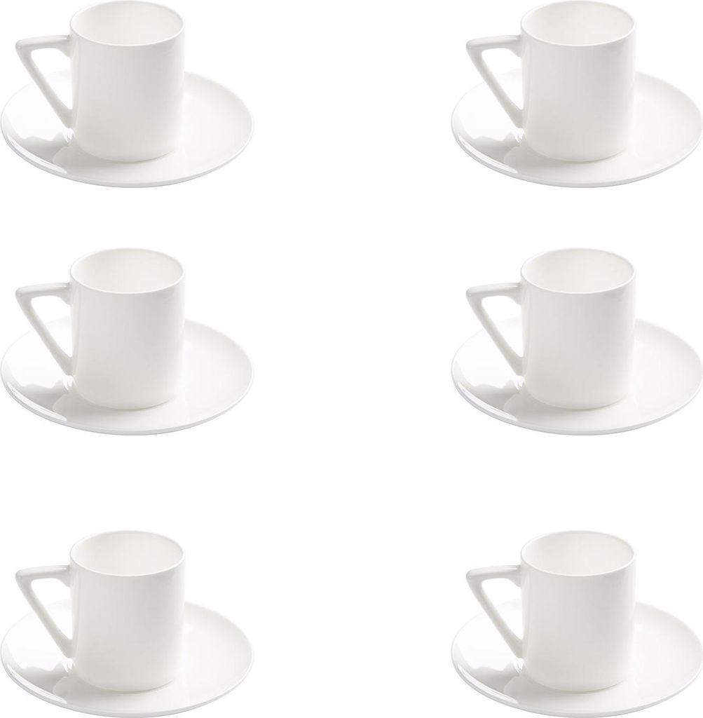 6er-Set Espressotassen für Sublimation in 3oz/90ml - mit Unterteller