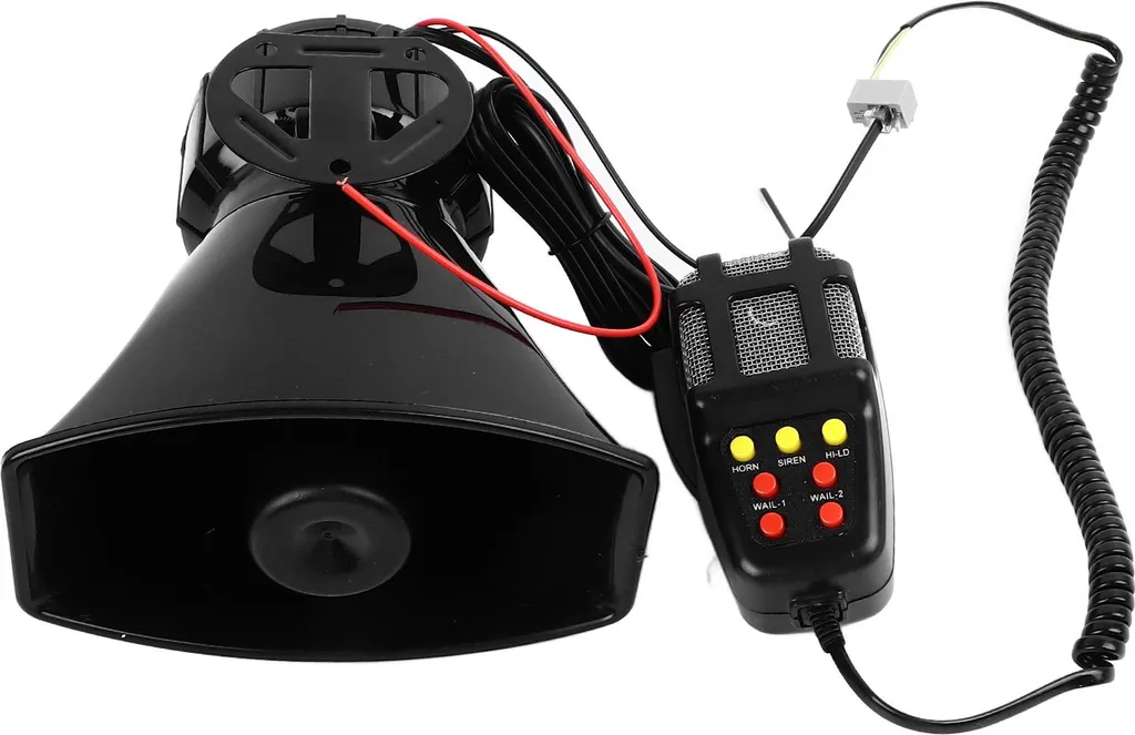 Mégaphone 12V 7 tonalités avec micro amplificateur pour klaxon voiture