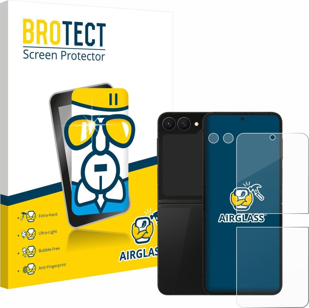 BROTECT Schutzglas für Samsung Galaxy Z Flip 7 FE (Display+Kamera) Schutzfolie Panzer Folie Glas Display Schutz klar