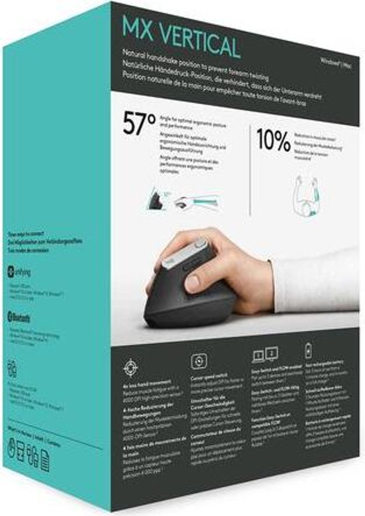 Logitech Wireless Mouse MX Vertical ergonomisch black Obrázok produktu 37