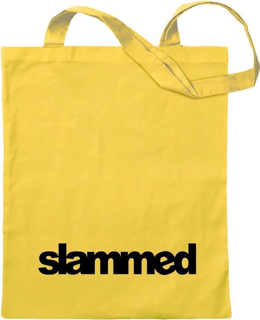 Kiwistar - Baumwolltasche - gelb - Slammed - Tragetasche Stoffbeutel Umhängetasche Langer Henkel