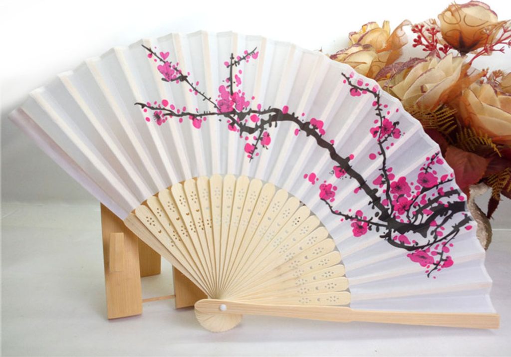 chinesische traditionelle Malstil Pflaumenblüte Bambus Klapphandlüfter Geschenk