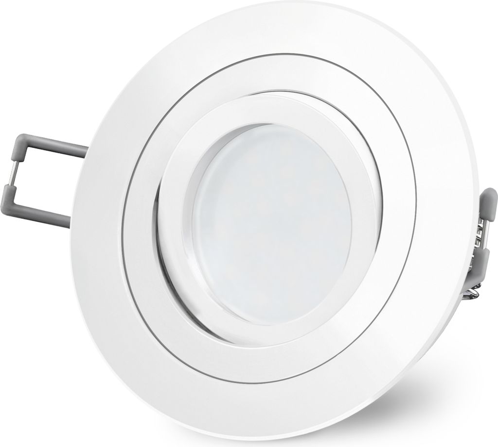 SSC-LUXon RF-2 Einbauleuchte LED weiß schwenkbar in rund - mit wechselbarem LED GU10 5W 230V neutralweiß - Einbaustrahler Spot