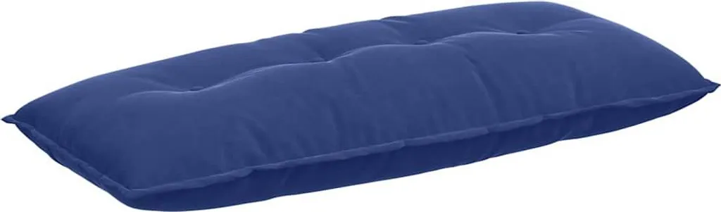 Coussin dossier bleu 120x50 cm velours côtelé design pour banc et palette