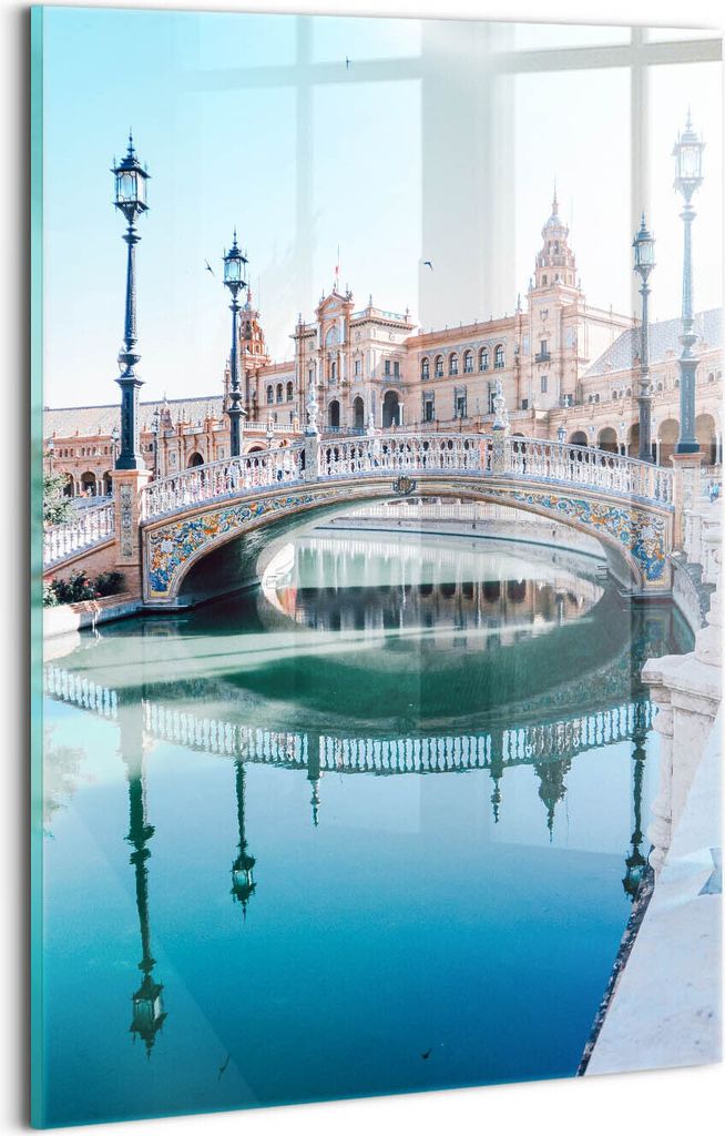 Designer Glasbild - Wandbild - Glas Bild - 20x30 cm - Plaza De España In Sevilla