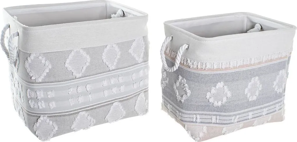 En finir avec le désordre : paniers en coton gris dkd home decor set 2