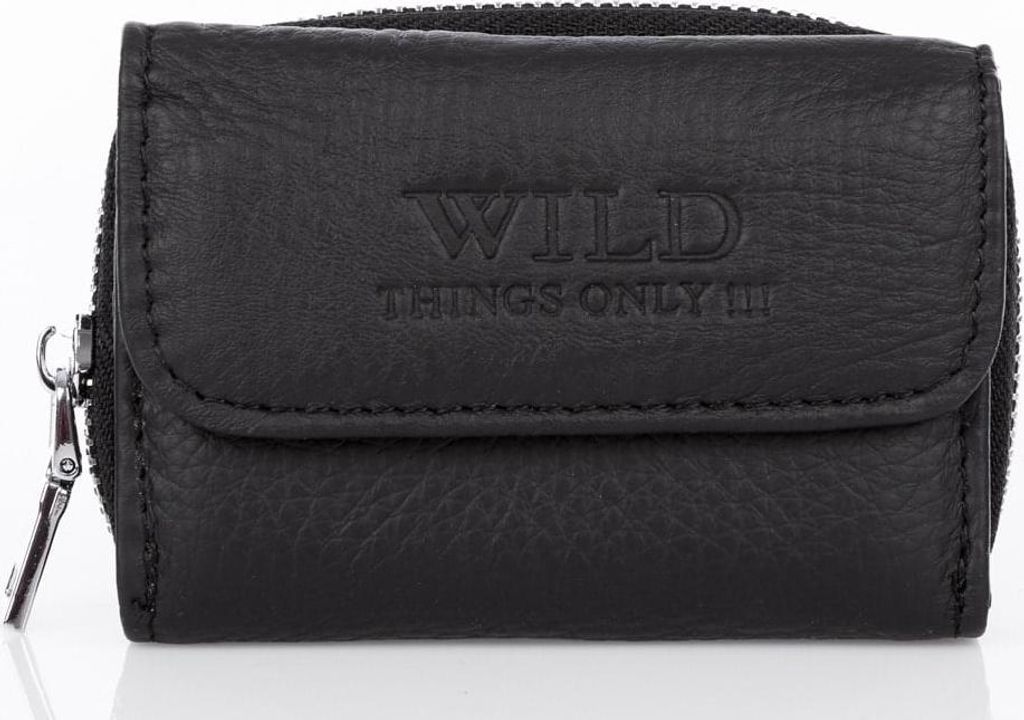 WILD Things Only Herren Geldbörse Echtleder Reißverschluss Klein