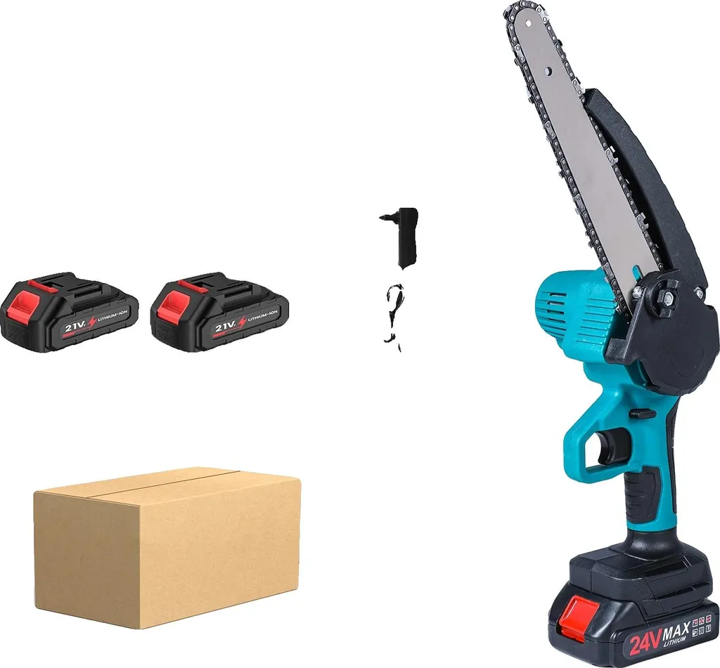 Tronçonneuse sans fil 8 pouces moteur brushless avec 2 batteries 21V