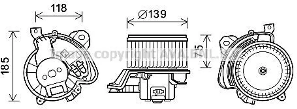 Système de refroidissement Punto : Moteur de ventilateur FT8433