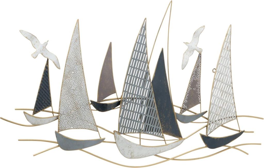 Boltze Wandobjekt Hanse Deko-Wandbild mit Fischen + Booten, Produktbild 