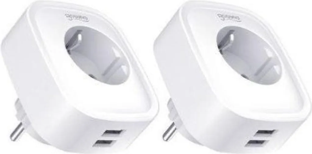 Prise Connectée WiFi 16A Blanche avec 2 Ports USB 2.1A - Lot de 2 Unités - 2