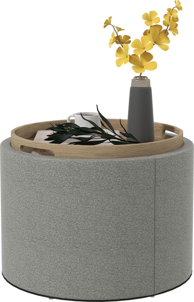 HOMCOM Ottomane Runder Sitzhocker Polsterhocker mit Produktbild 1