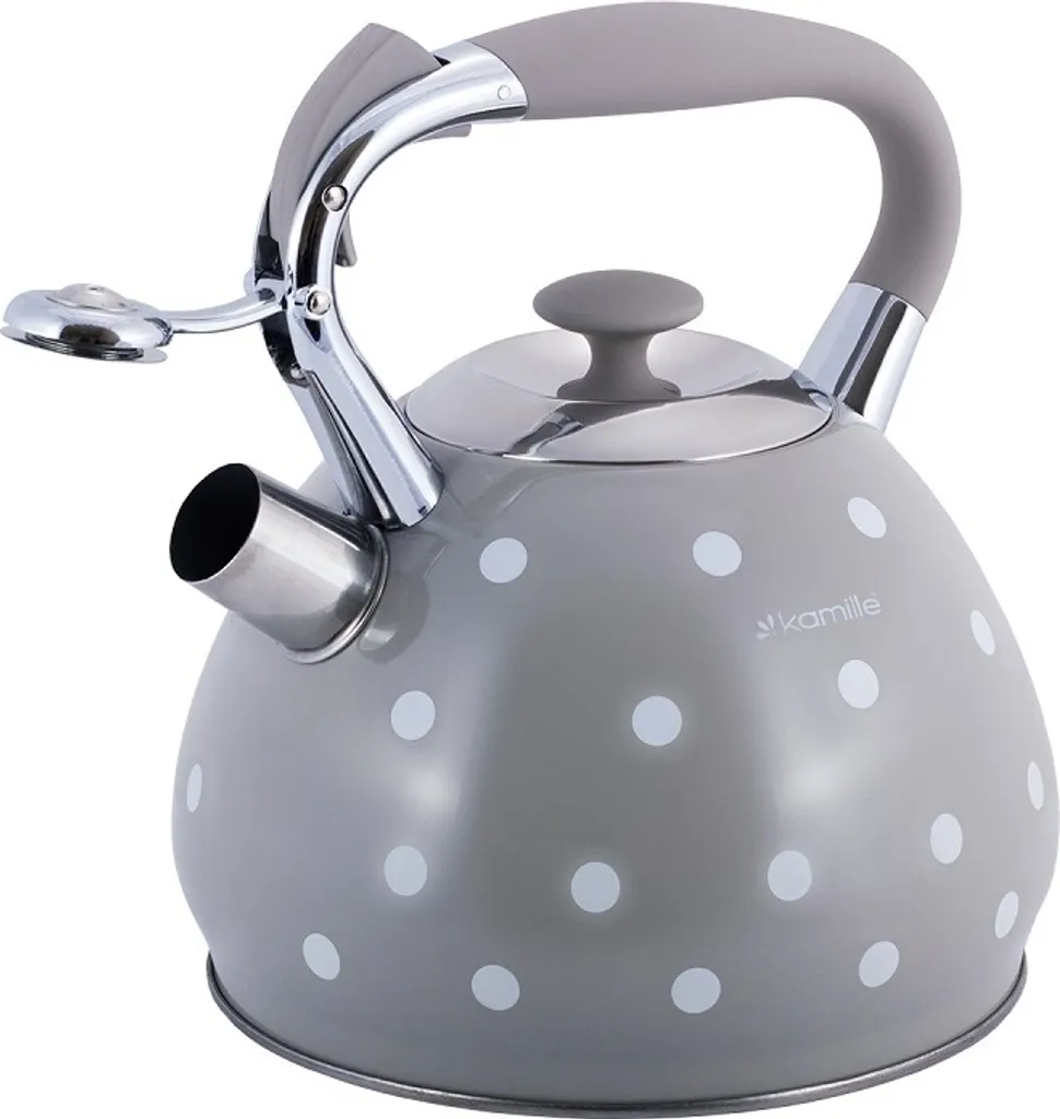 Bouilloire à sifflet 3L pour induction en inox gris Kamille KM-0695GR