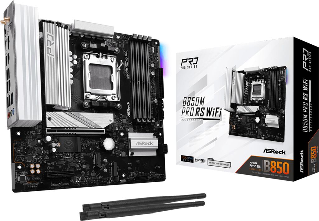 ASRock B850M Pro RS WiFi, Mainboard Produktbild 