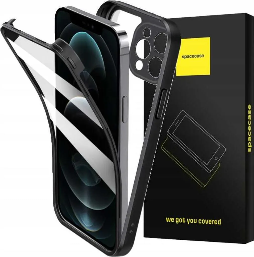 Cover iPhone 12 Pro SPACECASE Beetle Nero | Case Antiurto Militare 360
