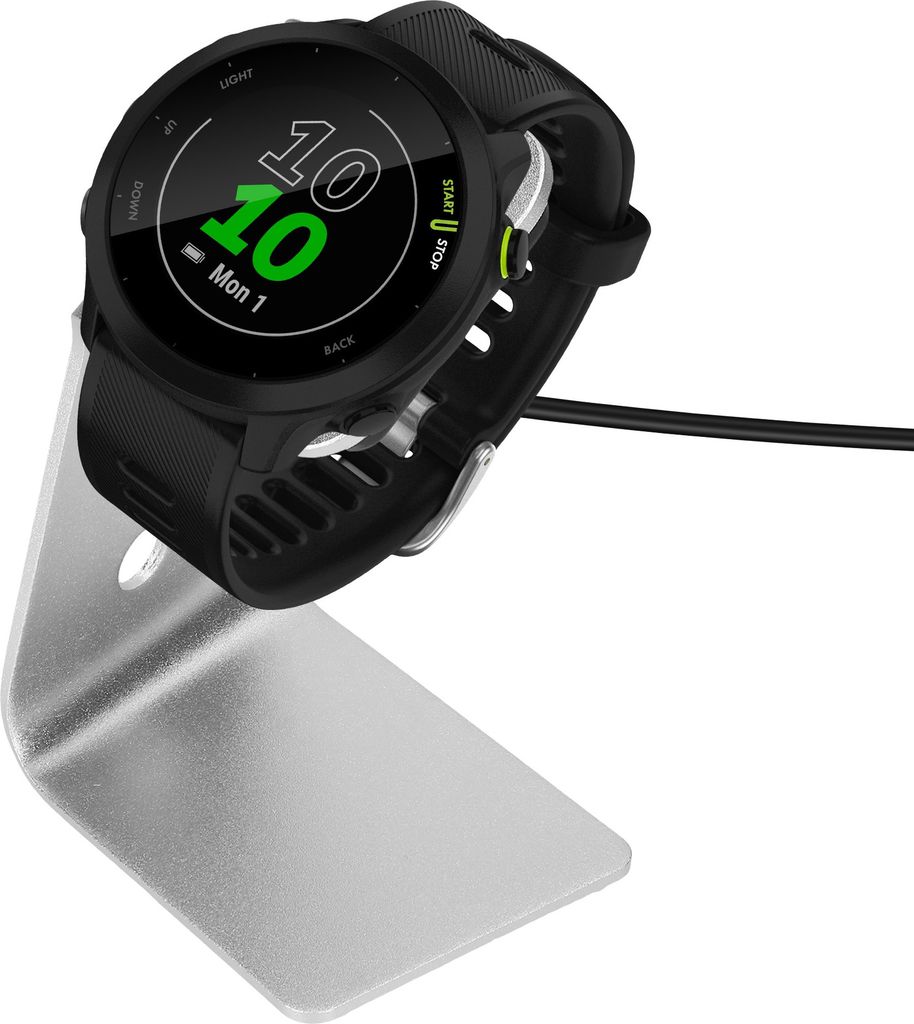 kwmobile USB Ladegerät kompatibel mit Garmin vivoactive 6 / vivoactive 5 / Forerunner 55 / 255 / 255 Music - USB Kabel Charger Stand - Smart Watch