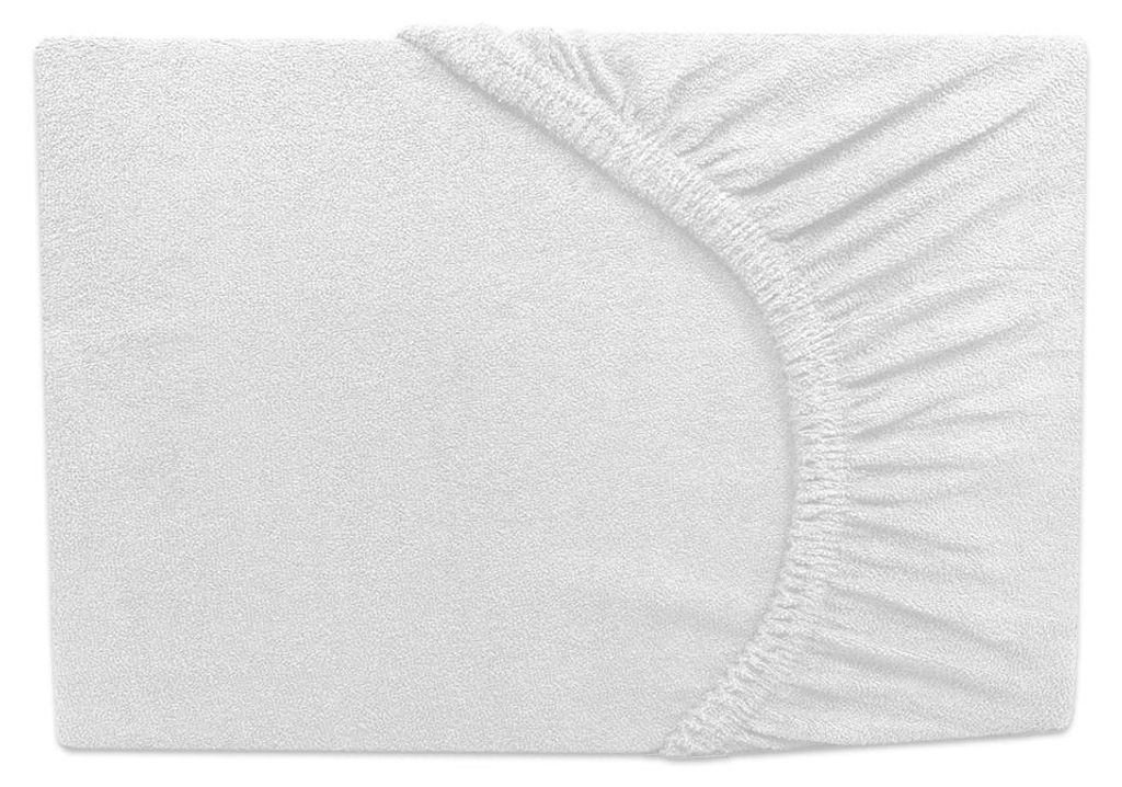 Frottee Spannbettlaken Weiß  140x200 cm - 160x200 cm Produktbild 