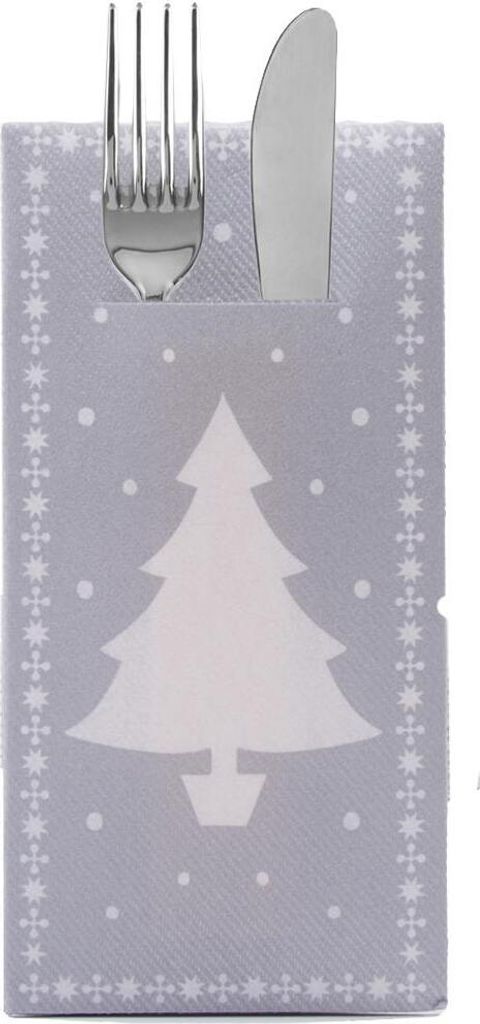 Sovie HOME Weihnachtsbesteckserviette White Tree in Silber Produktbild 