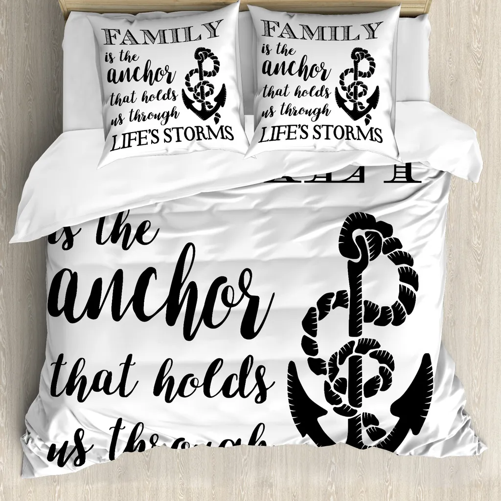 Parure Copripiumino ABAKUHAUS Anchor - Bianco e Antracite di Design