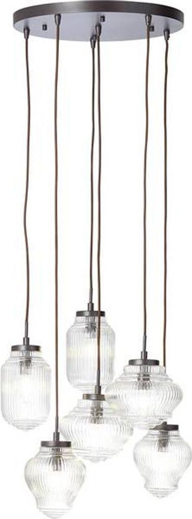 Brilliant Pendelleuchte Tanic Metall/Glas max. 6 x 25W E14 ohne Leuchtmittel kürzbar