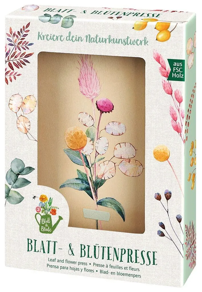 Leaf & Blossom Presse à fleurs et feuilles en bois pour herbier DIY