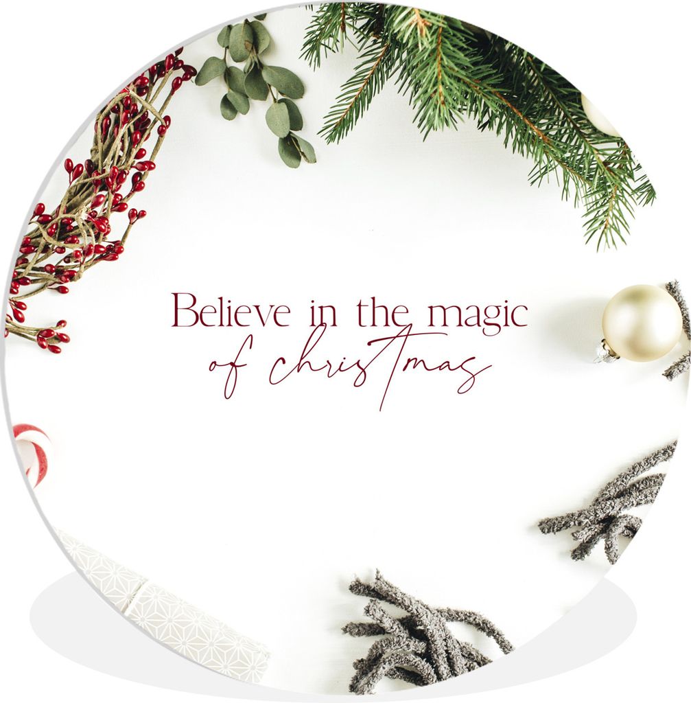 MuchoWow Rundes Wandbild - Runde Bilder Winter - Weihnachten - Magie Ø 60 cm Kreis Wanddekoration Kunststoff - Wandkreis - Wandschmuck - Wand Kr...