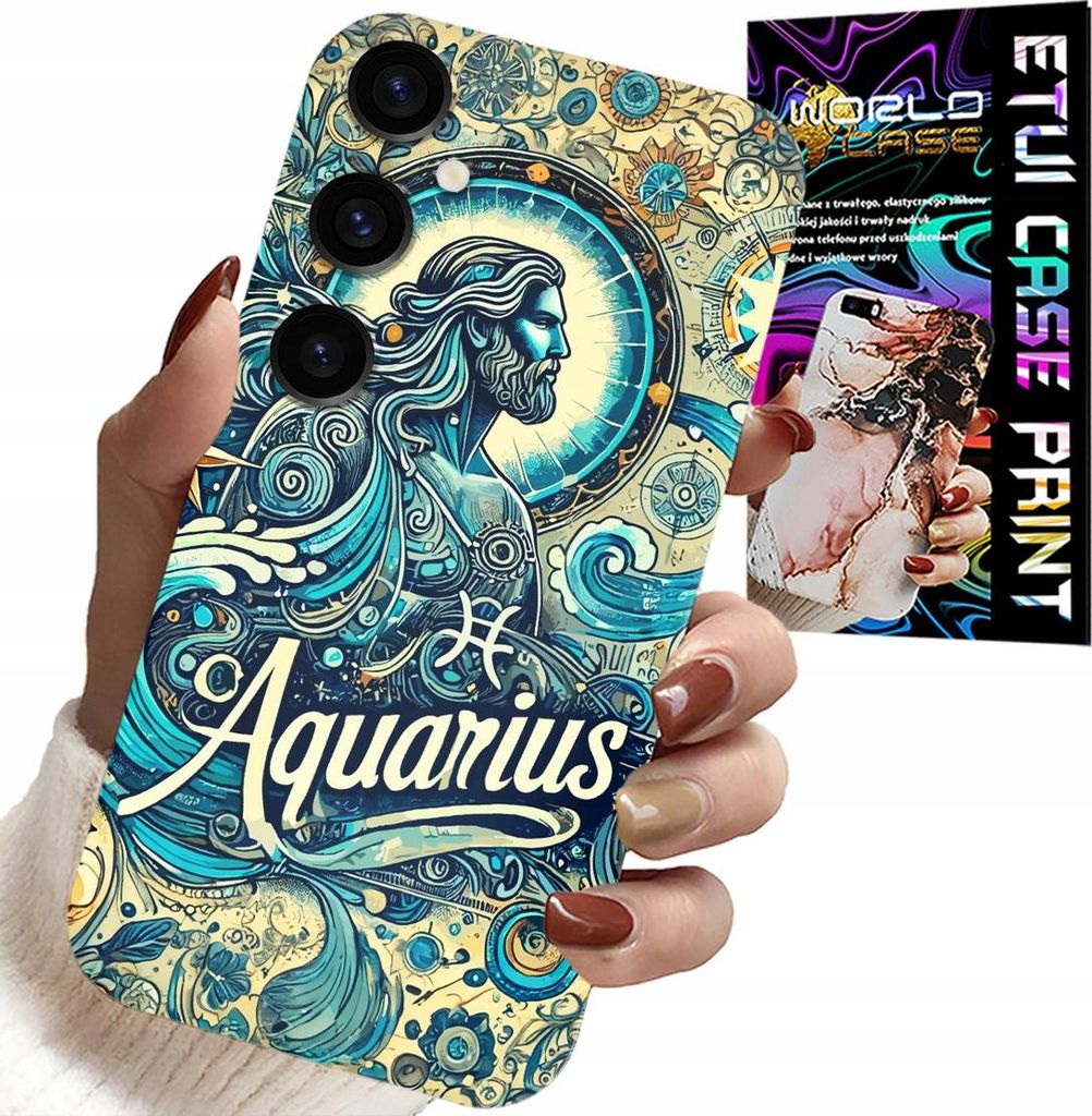 Etui Für Samsung Galaxy A24 4G - Sternzeichen, Wassermann, Astronomie Rückseite