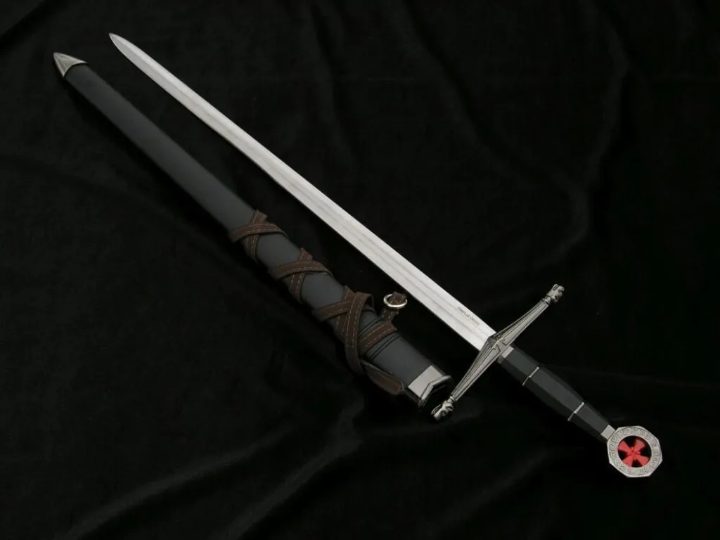 Épée de Templier médiévale en métal pour reconstitution historique