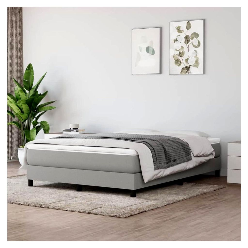 Boxspring-Bettrahmen Hellgrau 193x140x25cm für erholsamen Schlaf