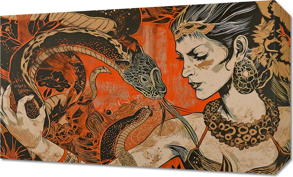 Bild 50x30cm Gespräch mit der Schlange