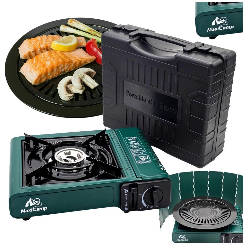 Gaskocher - Tragbarer Campingkocher - Grün - für Kartusche Produktbild 