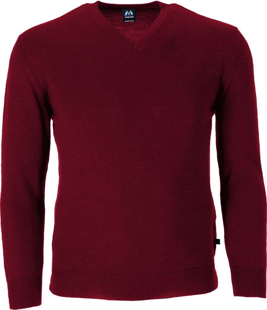 Blauer Peter - leichter Merino-Pullover - Uni - V-Ausschnitt - Langarm - 10 Farben