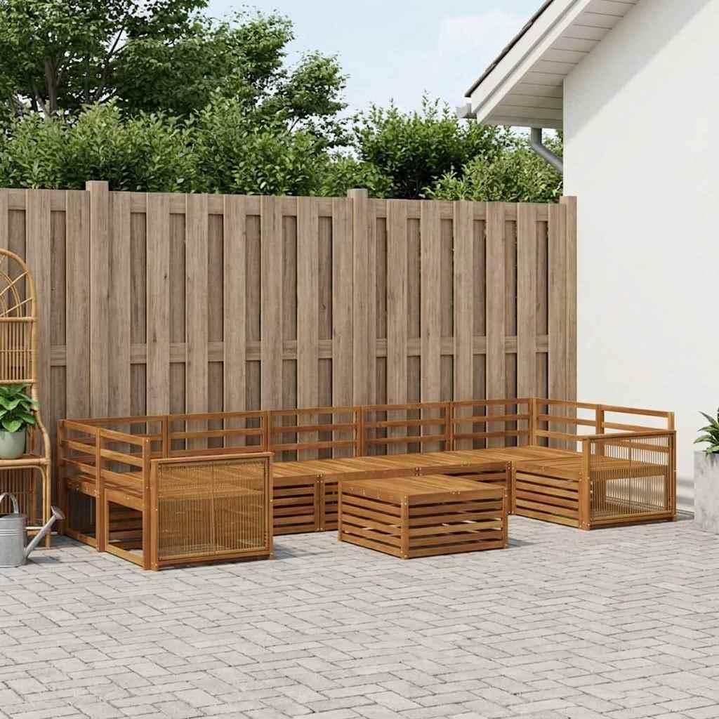 Möbel Outdoor-Sofagarnitur 8 pcs Natur Massivholz AkazieGartensofas - Gartensofas c1165